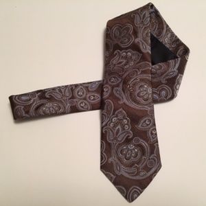 John W. Nordstrom Silk Jacquard Paisley Blue Brown